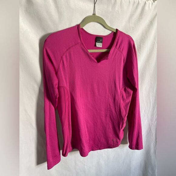 Nike Sphere Dry long sleeve shirt size Small Pink running shirt - Picture 2 of 7